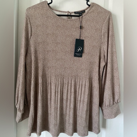 Women’s Adrianna Papell knitted pleated trapeze long sleeve size- medium - Picture 5 of 6